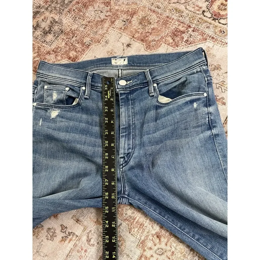 Mother The Weekender Fray Graffiti Girl Flare Jeans Distressed Stretch Size 30 - Picture 9 of 12